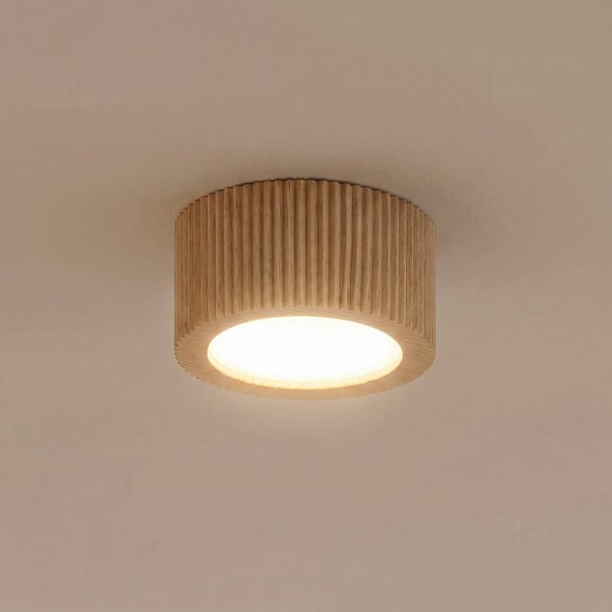 TK Lighting Plafondspot Eve, 4,5 cm hoog, GX53, hout