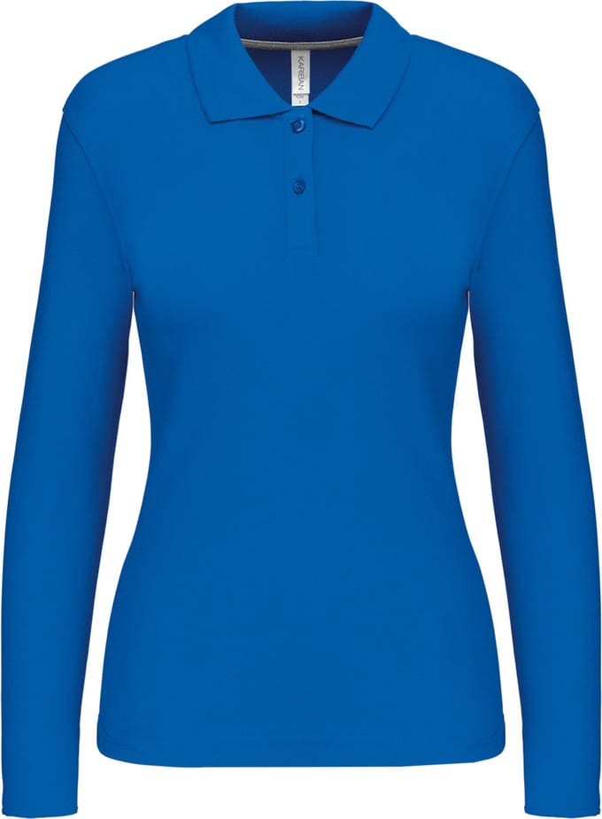 Kariban Damespolo lange mouwen K244 - Light Royal Blue - S