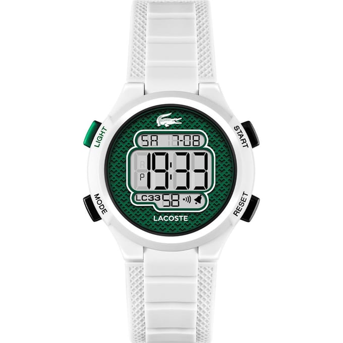 Lacoste LC2030064 LC33 Digi Kunststof Wit 34mm