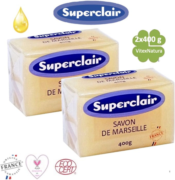 Superclair - Zeeptablet - Marseille Zeep - Glycerine - 400g x 2