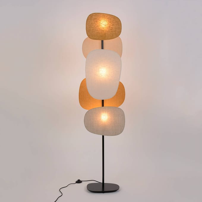 MARKET SET vloerlamp Screen 70's, veelkleurig, linnen, 174 cm