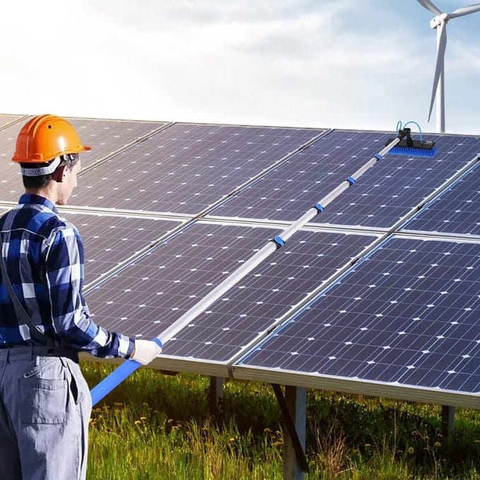 Watergevoede steelkit 9m Zonnepaneelreinigingssteel met uitschuifbaar handvat