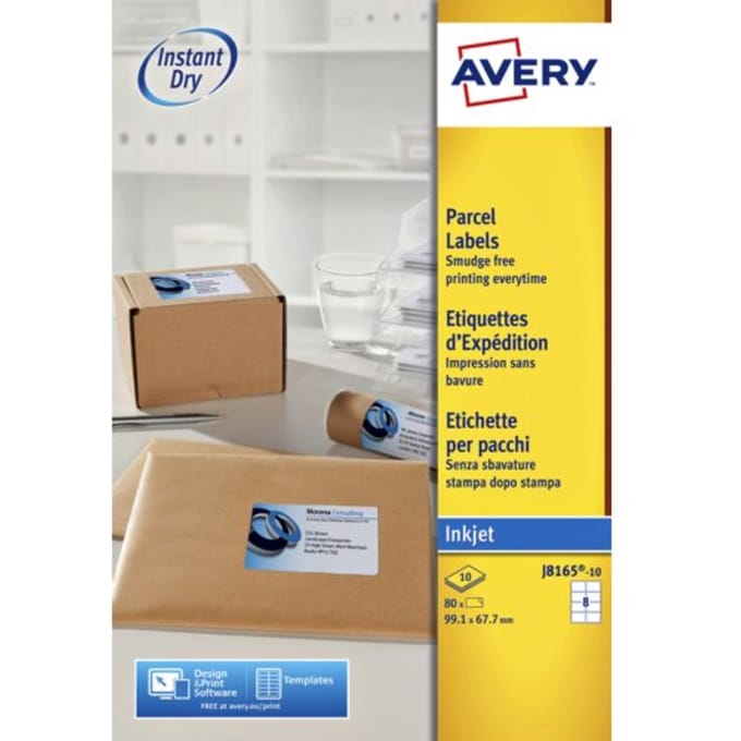 Etiket avery j8165-10 99.1x67.7mm wit 80 etiketten