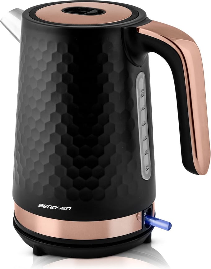 Berdsen BD-705 waterkoker 1,7l, zwart en koper
