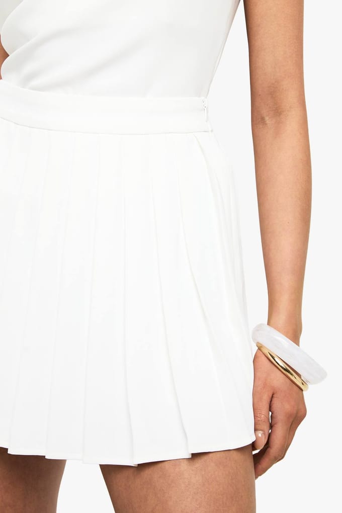 boohoo Dames Pleated Micro Mini Rok | Ivoor | Maat: 38