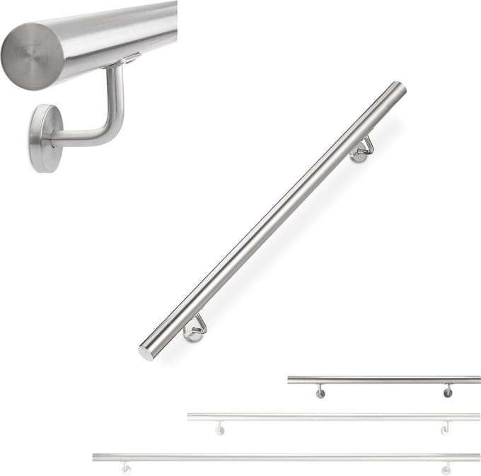 Metalen trapleuning - 100 cm - modern - roestvrij staal
