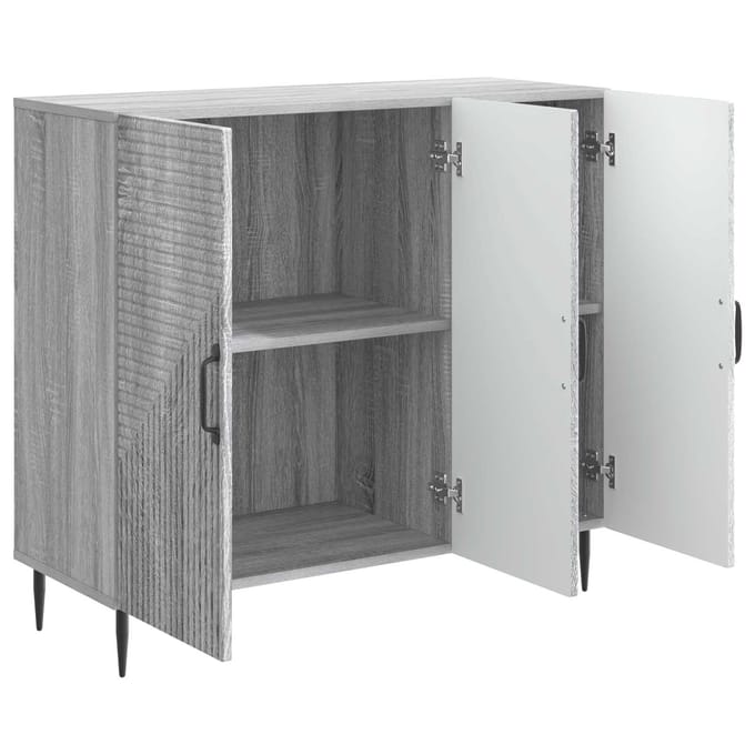 vidaXL - Dressoir - Grijs - sonoma - 89 - x - 34,5 - x - 80 - cm - Bewerkt - hout