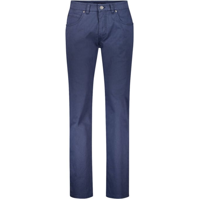 Gardeur Broek Bill Fine Pattern Cotton Comfort Stretch Soft Wash-out Effects Marine / male