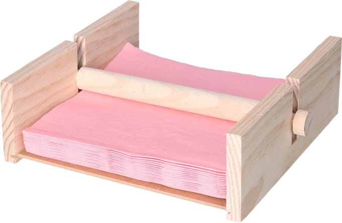 CM Servettenhouder - Vierkant - hout - naturel - 21 x 19 x 7 cm