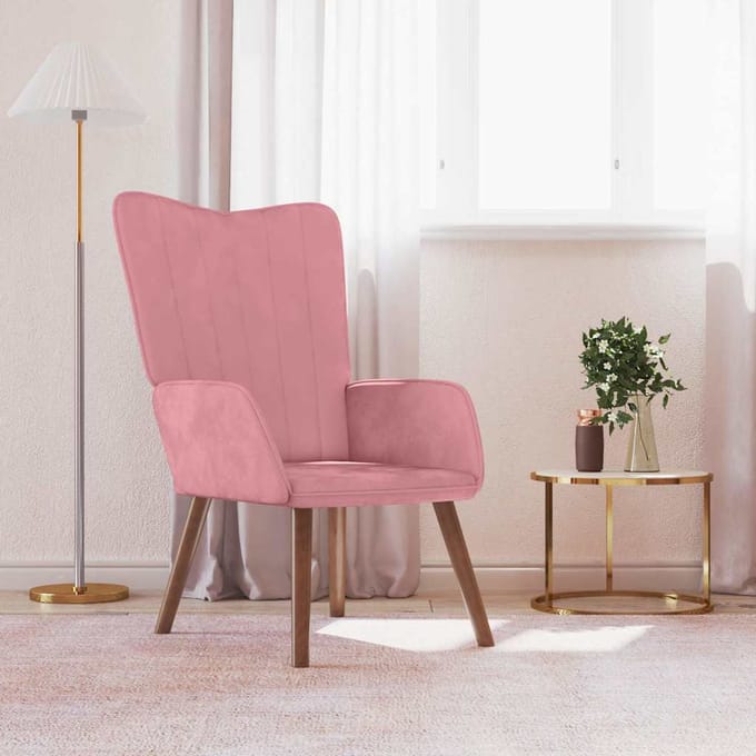 vidaXL - Relaxstoel - fluweel - roze