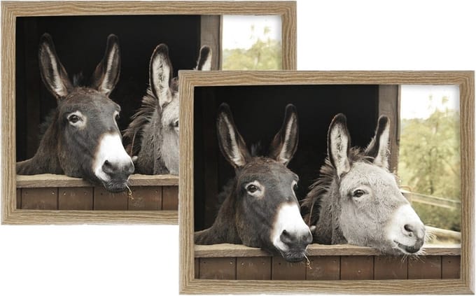 Mars & More Schootkussen Laptray - 2x - ezels print - laptray - 43 x 33 cm - Dienblad voor op schoot