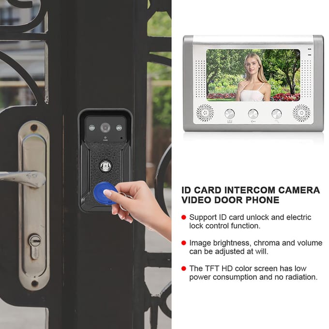 7 inch 2 Display Units Nachtzicht Deurbel TFT ID Kaart Intercom Camera Video Deurtelefoon