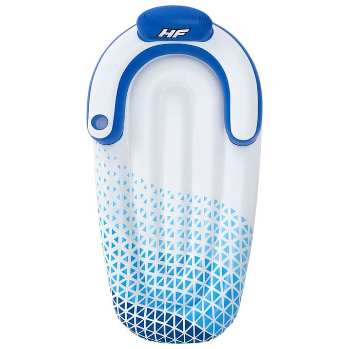 Hydro Force Drijvend Loungebed Float Ligbed Single - 191 x 107 cm - Zwembad Luchtbed - Blauw/Wit