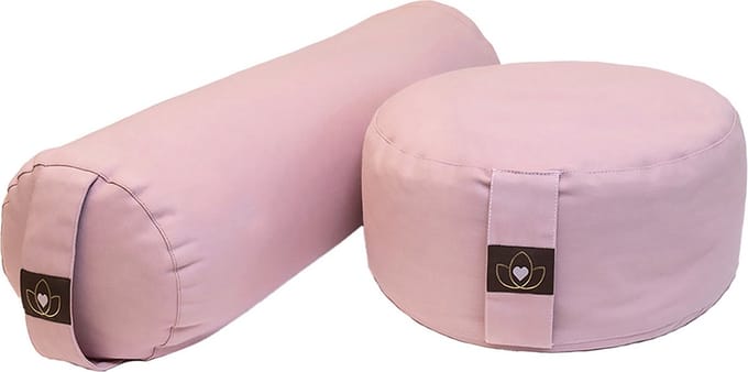 Pakket bolster en meditatiekussen - oudroze