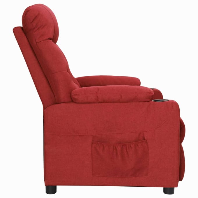 vidaXL - Fauteuil - verstelbaar - stof - wijnrood
