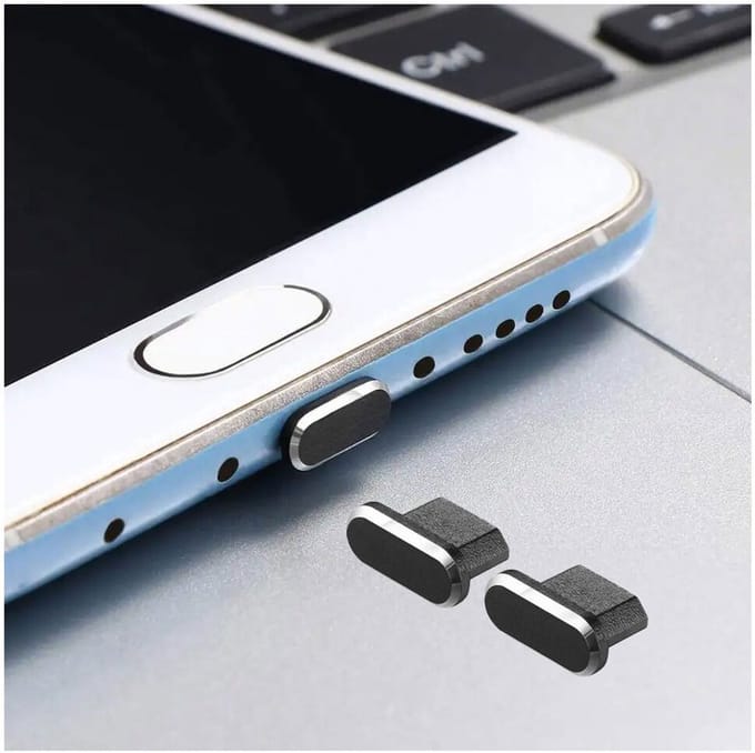 Micro USB Stofdichte Plug Dopje voor Smartphone / Tablet / Camera / E-reader | Kapje voor Micro-USB apparaten tegen Stof, Water en Vuil | 2-Pack | Zwart