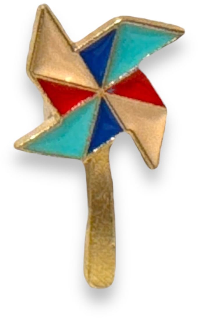 Kinky Pleasure Pinwheel Pin – Enamel Speld met Windmolen Design – Speelse Pin/Button – Multikleur