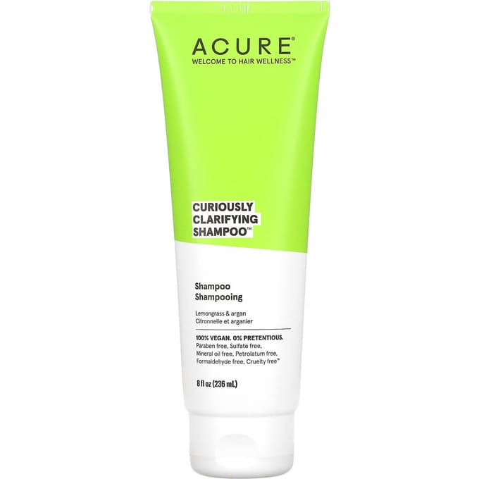 ACURE, Shampooing curieusement clarifiant, citronnelle et argan, 237 ml (236,5 ml) yellow