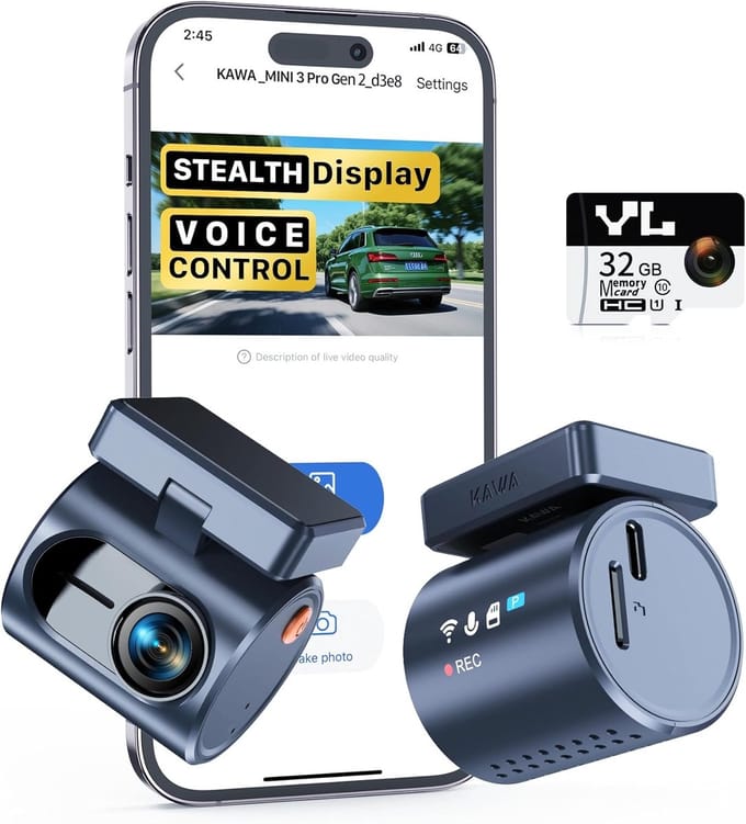 Auto Camera - Dashcam Voorruit - Veilig Rijden - Compact Ontwerp - 2K QHD Resolutie - Zwart