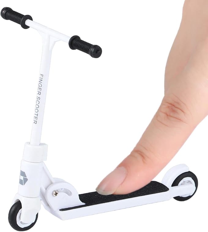 Vingerscooter Opvouwbaar - T-type Step - Tafel Speelgoed - Remontwerp Achterwiel - 85 x 6 cm - Wit