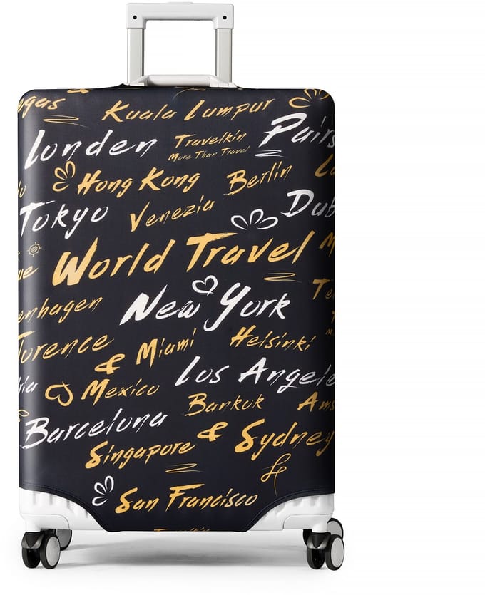 YONO Kofferhoes Elastisch - Wasbare Koffer Beschermhoes - M - World Traveler