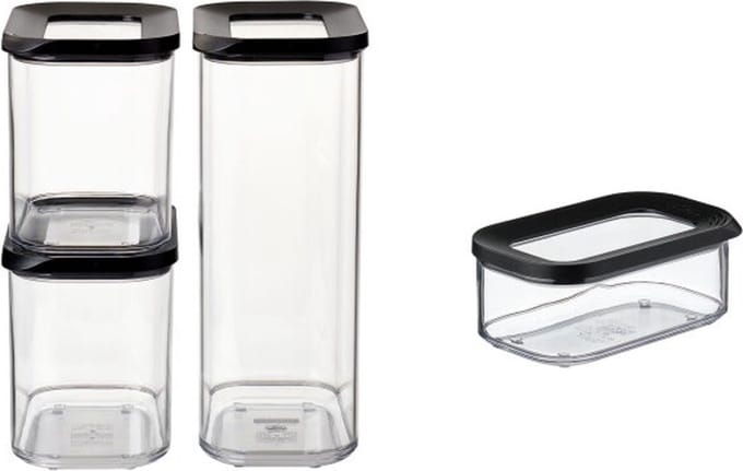 Mepal Modula Zwart 4 delig (2x1000ML, 1x 2000ML en 1x 425ML)
