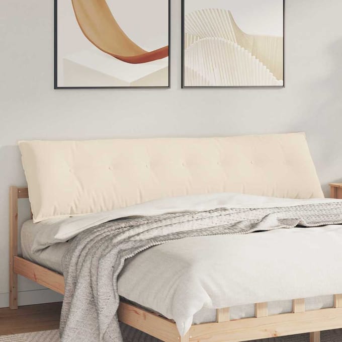 vidaXL - Rugkussen - Beige - 200 - x - 50 - x - 19 - cm - Microvezel - Stof