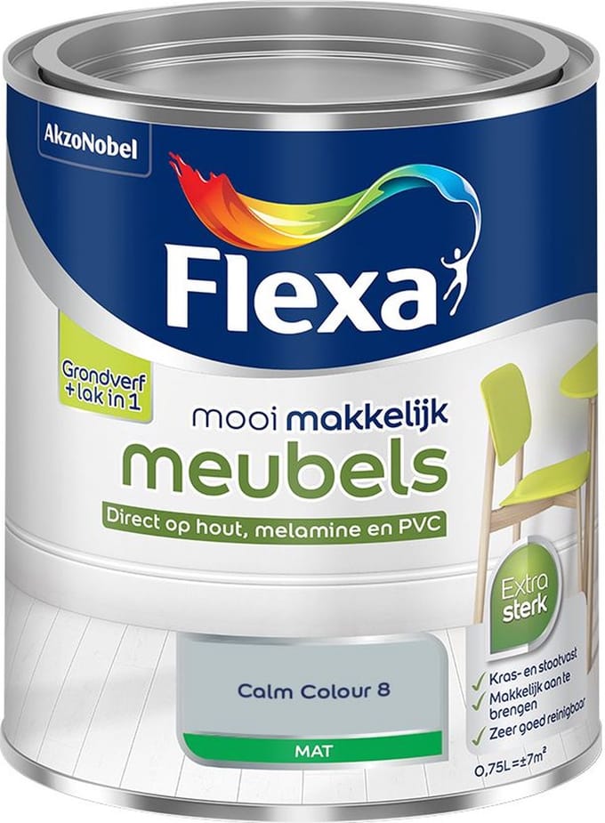 Flexa - Mooi Makkelijk Meubels Mat - Calm Colour 8 - Mengverf - 750 Ml