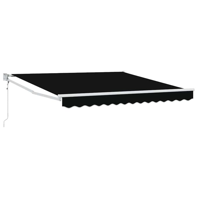vidaXL - Uitschuifbare - luifel - Zwart - 350 - x - 250 - cm - Polyester - en - Metaal