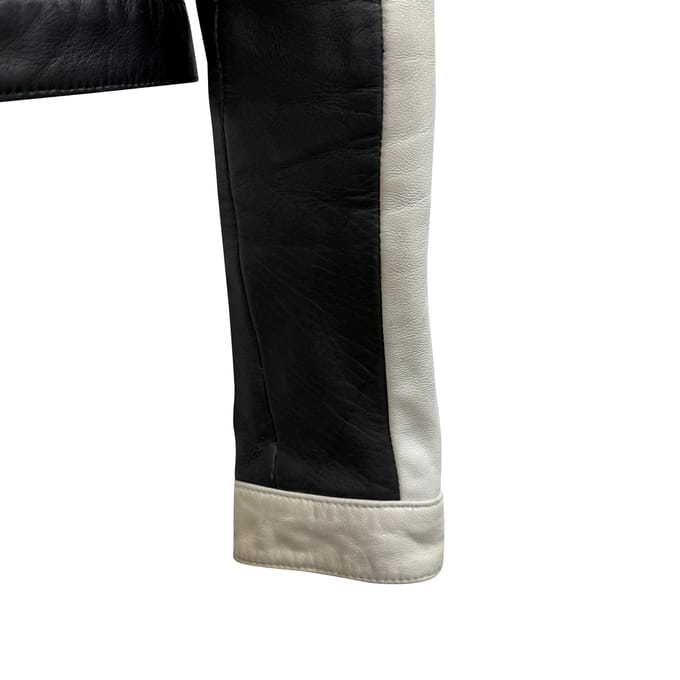 Maje tweekleurige jas in zwart polyester