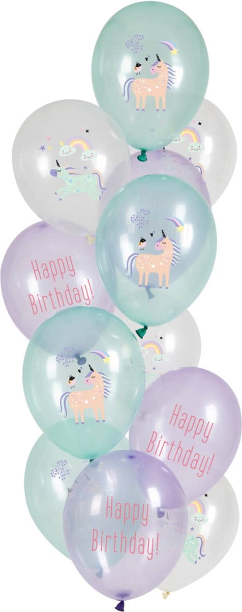 Folat - Ballonnen unicorns & rainbows (12 stuks)