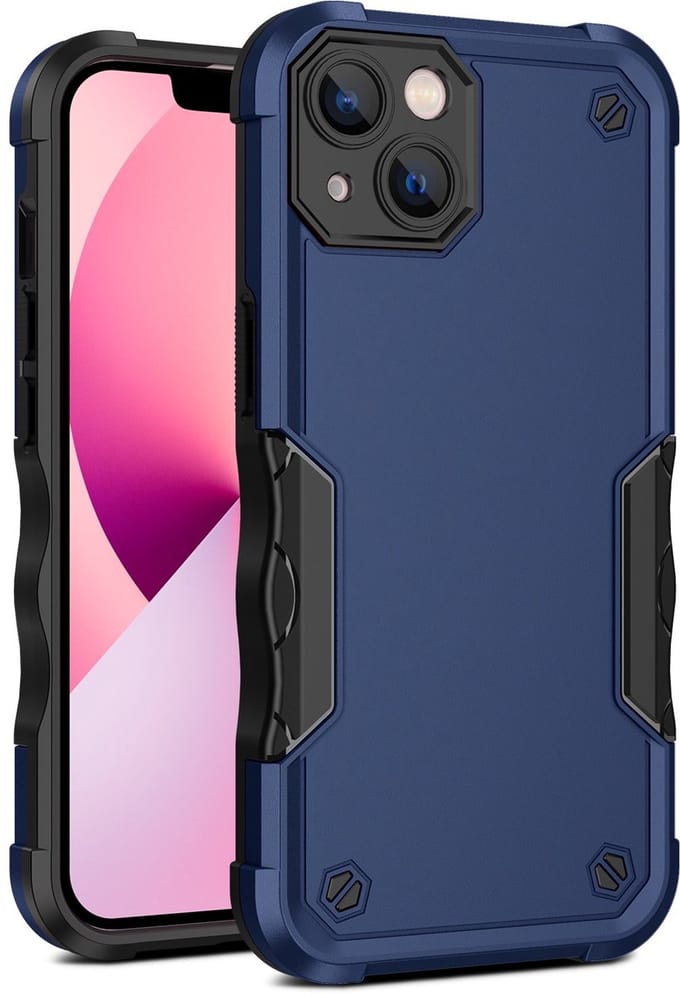 Cityhoesje - iPhone 15 Plus-14 Plus - Non-slip Stripes- - PC+TPU Backcase - Blauw