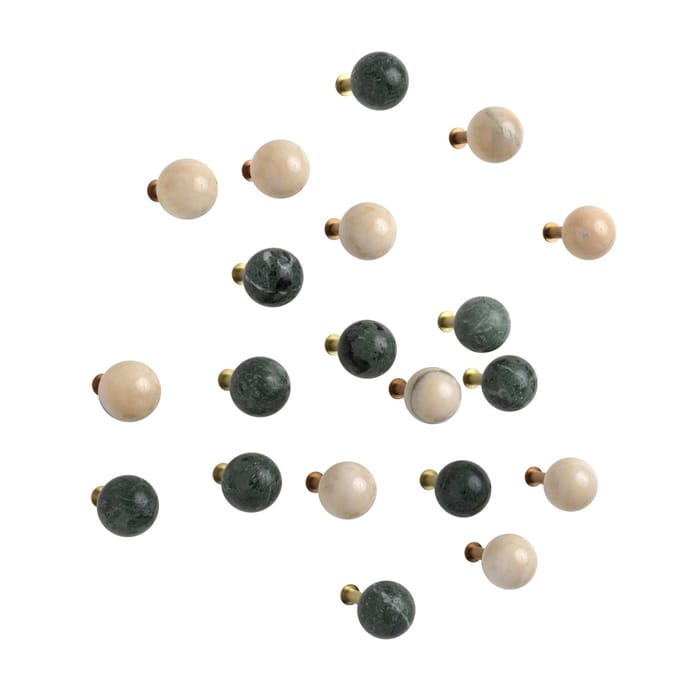 Schönbuch - Dots Stone Wandhaken - Marmor Verde Guatemala - groen