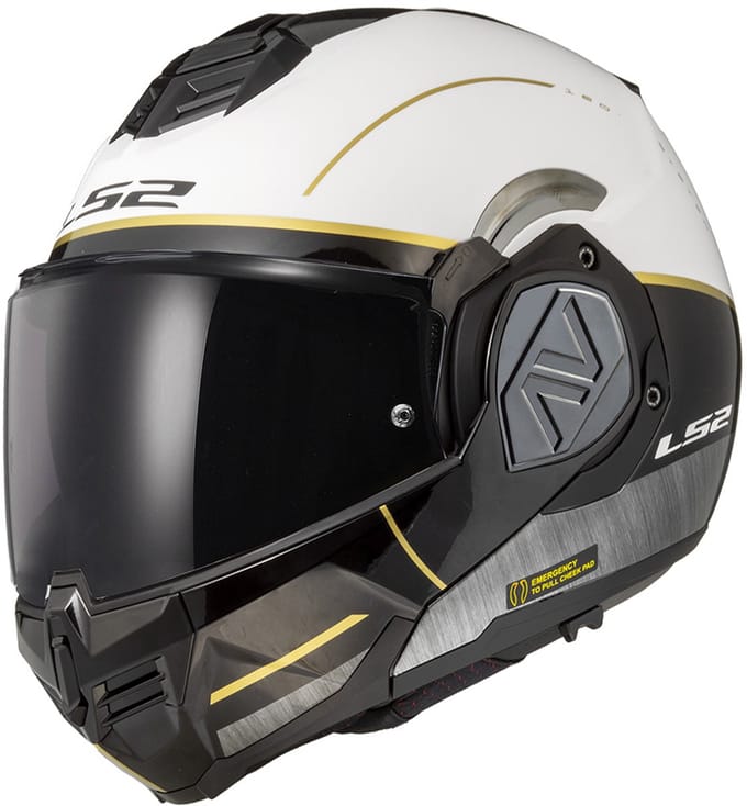 LS2 FF906 Advant Iron Matt Wit Zwart Jeans-06 Systeemhelm - Maat XXL - Helm