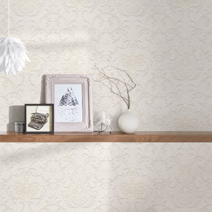 KLASSIEK ORNAMENTEN BEHANG - Wit met glitters - AS Creation Belle Epoque