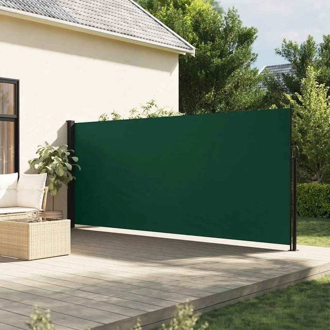 vidaXL - Windscherm - uittrekbaar - 160x600 - cm - donkergroen
