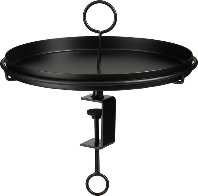 Mica Decorations Aston Dienblad met Klem – Ø31 cm – H30 cm – Metaal – Zwart