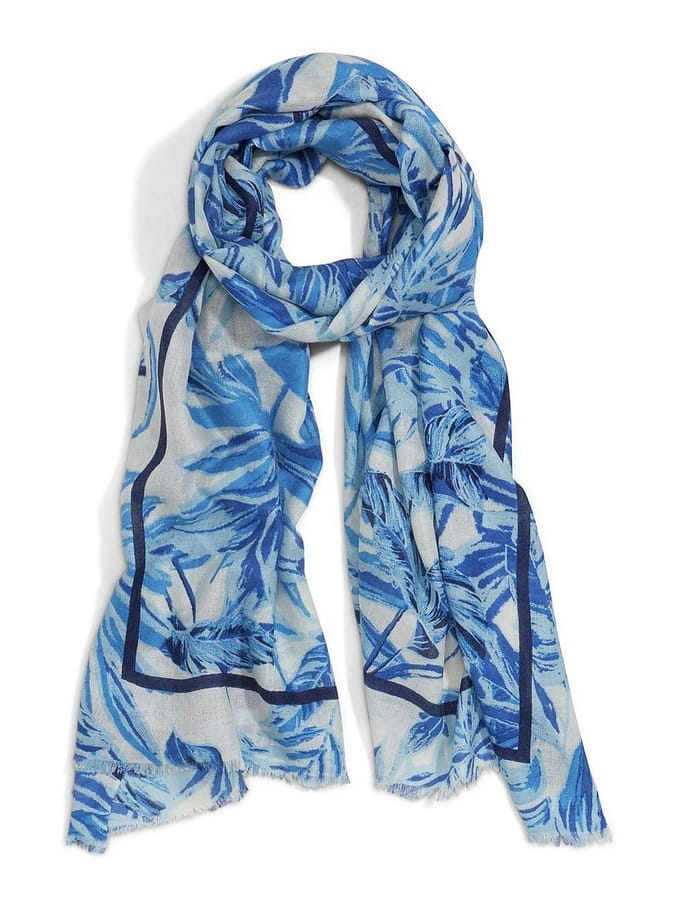 Chique sjaal kasjmier en zijde Van Peter Hahn blauw