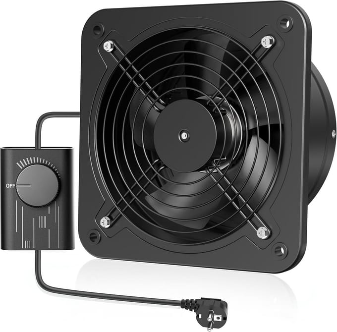 Krachtige Ventilator Badkamer en Zolder 250mm met Snelheidsregeling 1680m³/u