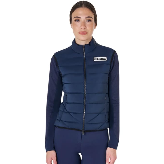 Equestro Nylon Vest Dames M Navy