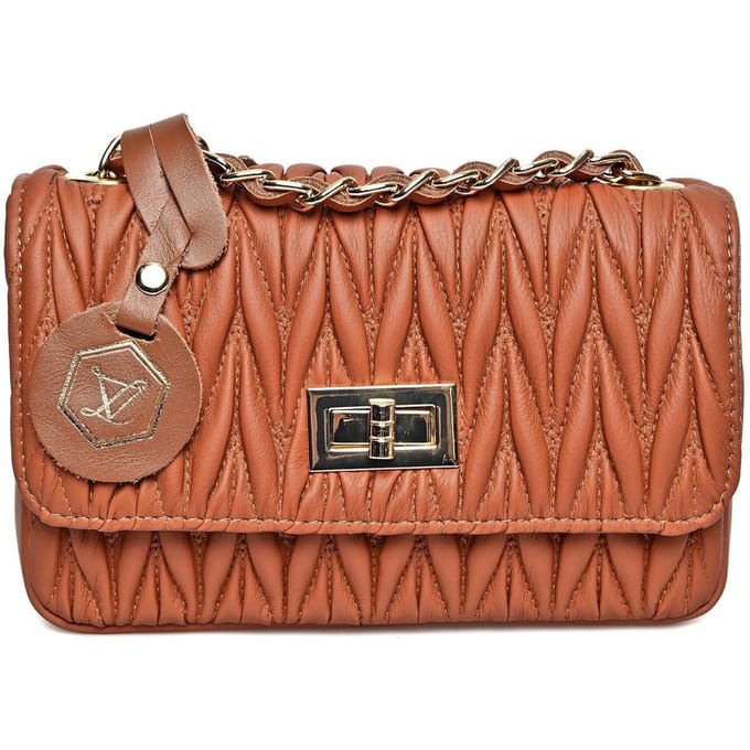 Luisa Vannini Brown Rundleer Tas