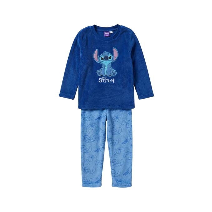 Lilo & Stitch Coral-Fleece Pyjama - Maat 122/128 - Blauw - Kind