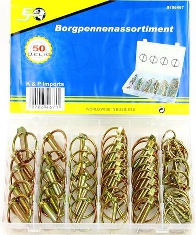 Borgpennen | Borgclips | assortiment 50-delig