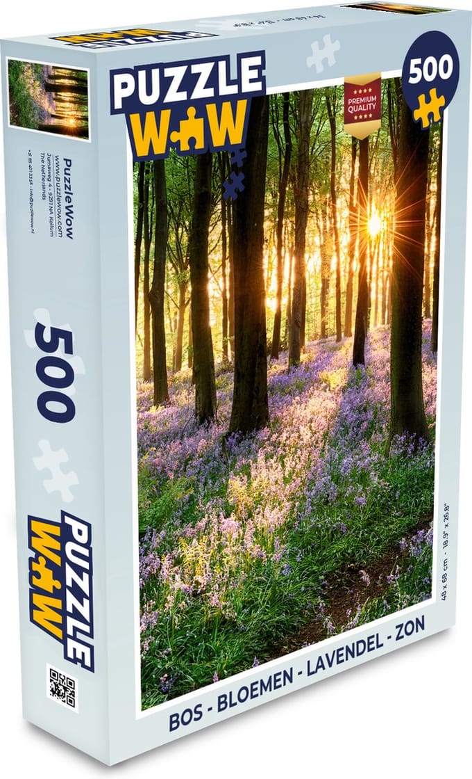 Puzzel Bos - Bloemen - Lavendel - Zon - Paars - Natuur - Legpuzzel - Puzzel 500 stukjes