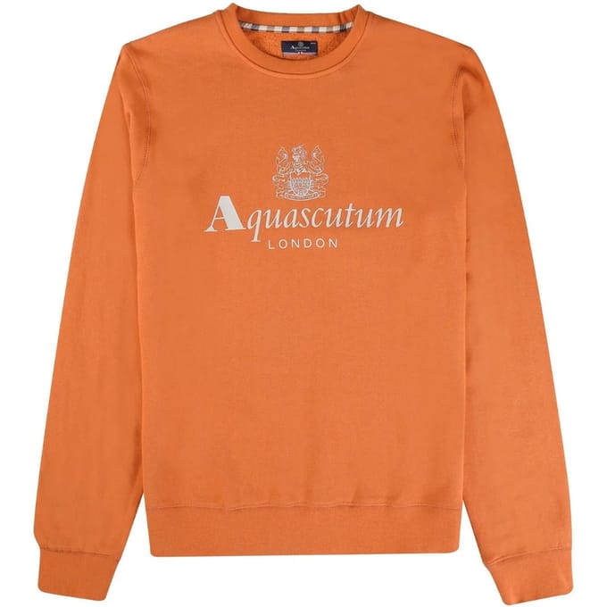 Aquascutum Heren Grote Logo Actieve Sweatshirt (Oranje)