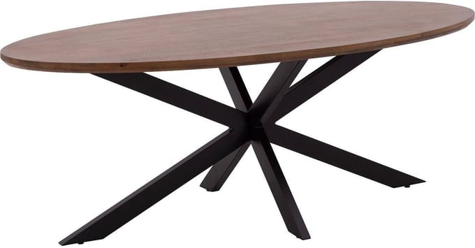 Goossens Nilo Eettafel - Hout - 210 x 76 x 100 cm - Ovaal - bruin