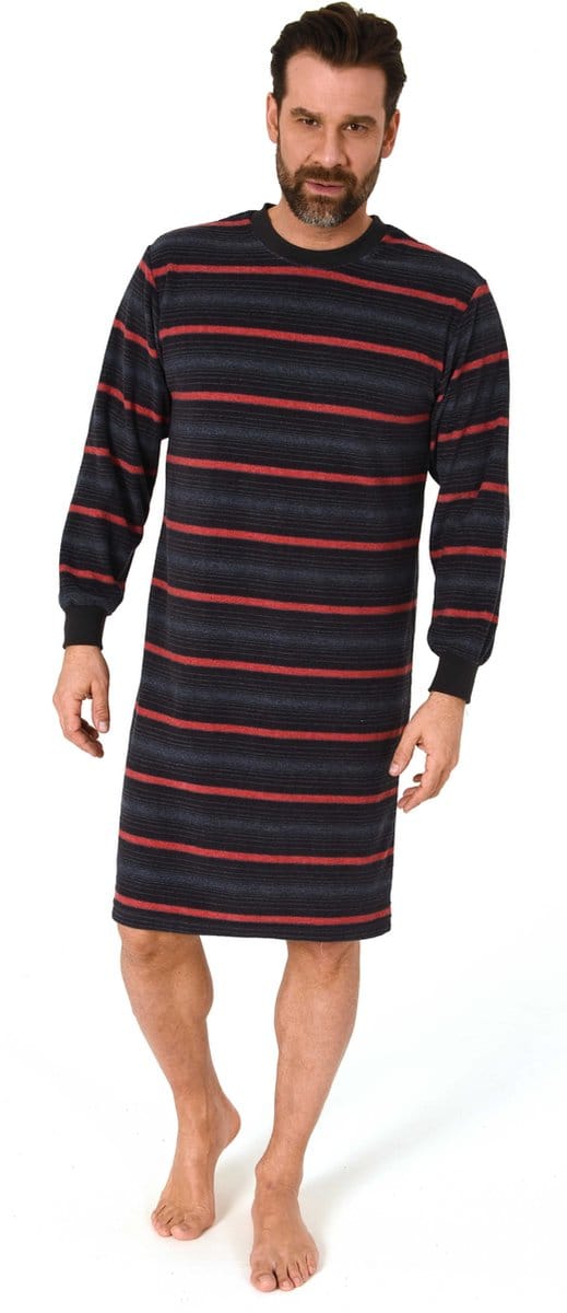 Normann heren nachthemd badstof 22311093793 - Rood - 52-54