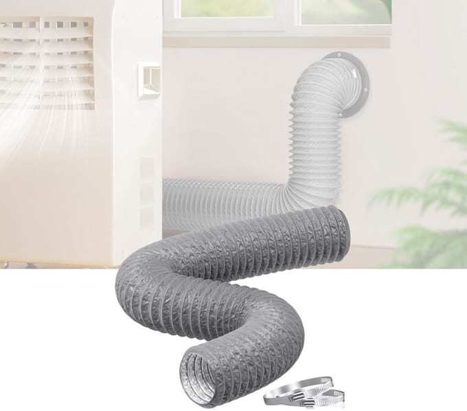 Afvoerslang PVC Aluminium - Ventilatieslang Flexibel - Lucht Afvoeren - Grijs