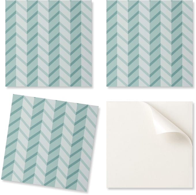 Set vinyl wandtegels met zigzagstrepenpatroon 20x20x20 cm