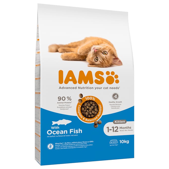Iams Kitten & Junior Zeevis - Kattenvoer - 10 kg 1 - 12 Maanden
